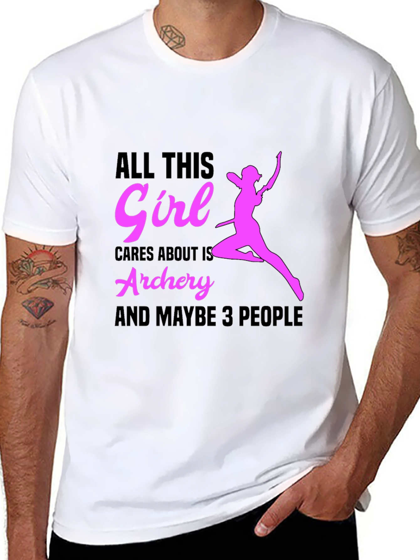 Archery Girl Graphic Tee - Black