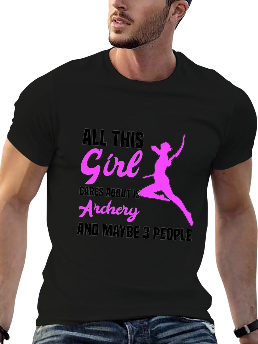 Archery Girl Graphic Tee - Black