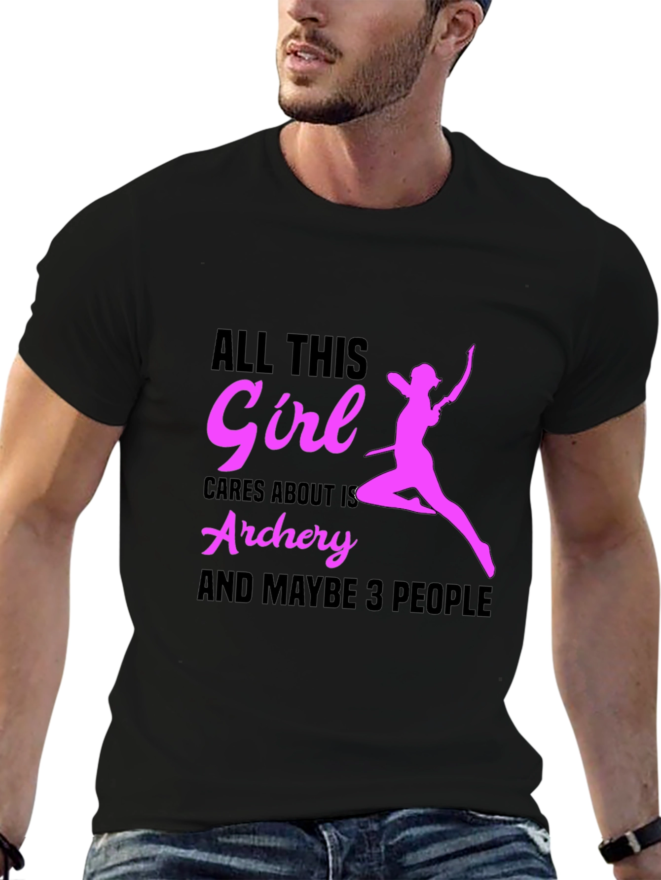 Archery Girl Graphic Tee - Black