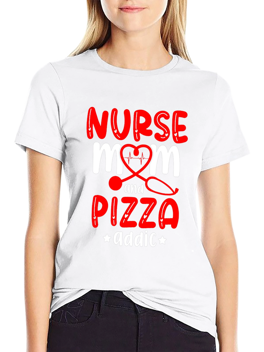 Nurse Mom Pizza Addict Graphic Tee