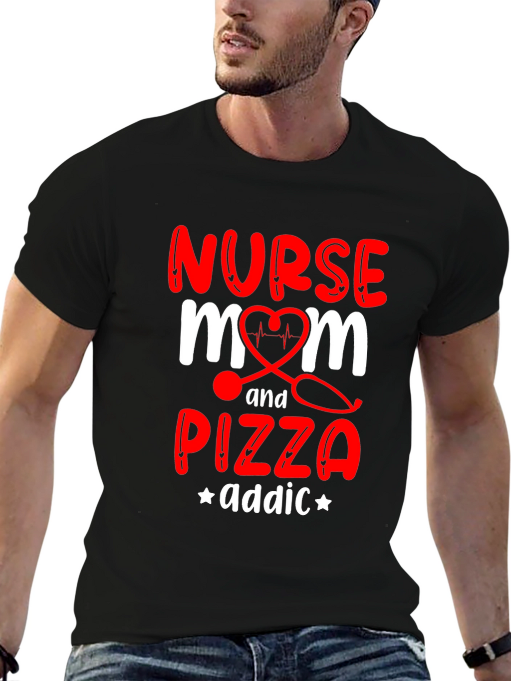 Nurse Mom Pizza Addict Graphic Tee
