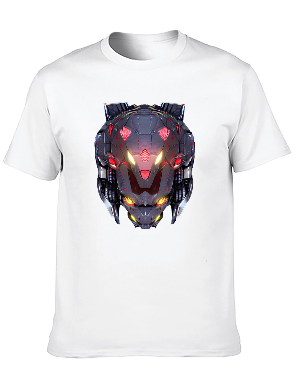 Cyberpunk Robot Head Graphic Black T-Shirt