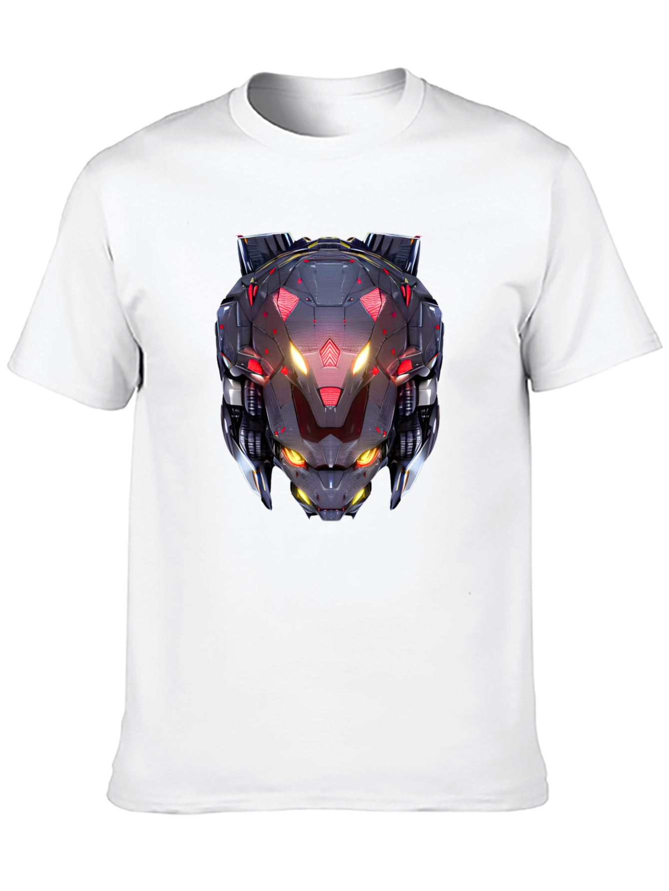 Cyberpunk Robot Head Graphic Black T-Shirt