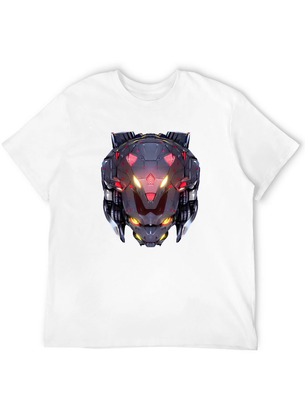Cyberpunk Robot Head Graphic Black T-Shirt