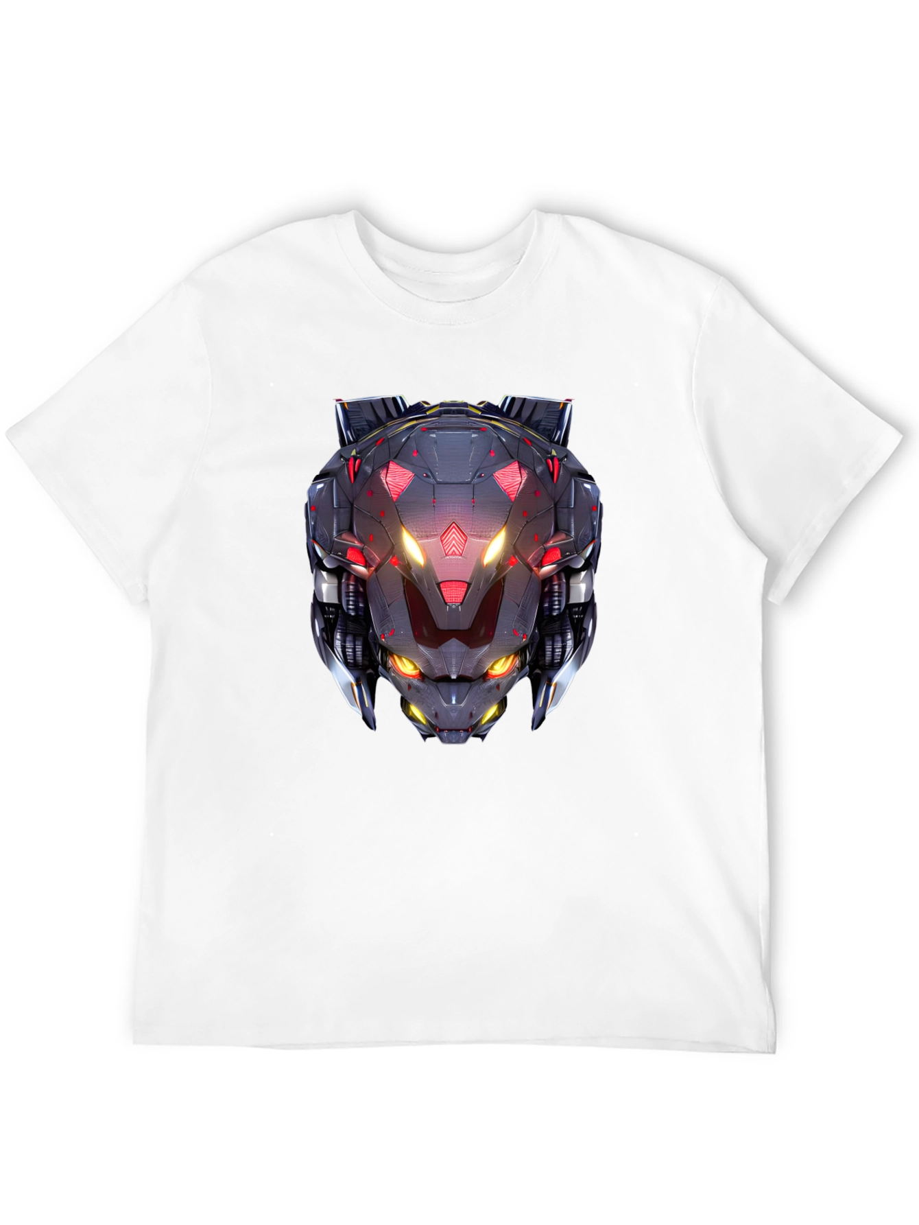 Cyberpunk Robot Head Graphic Black T-Shirt