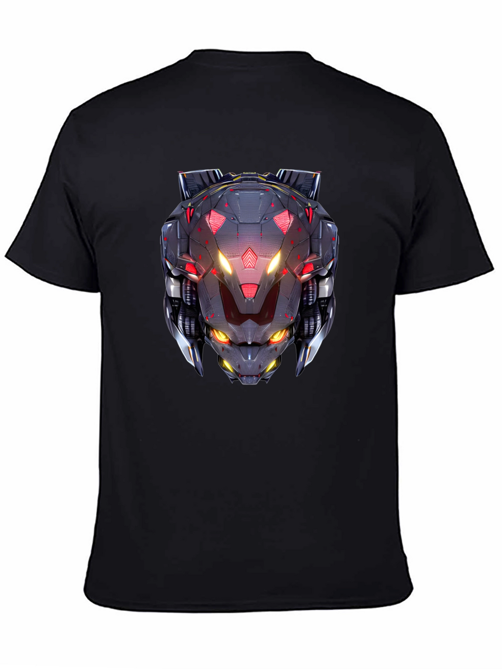 Cyberpunk Robot Head Graphic Black T-Shirt