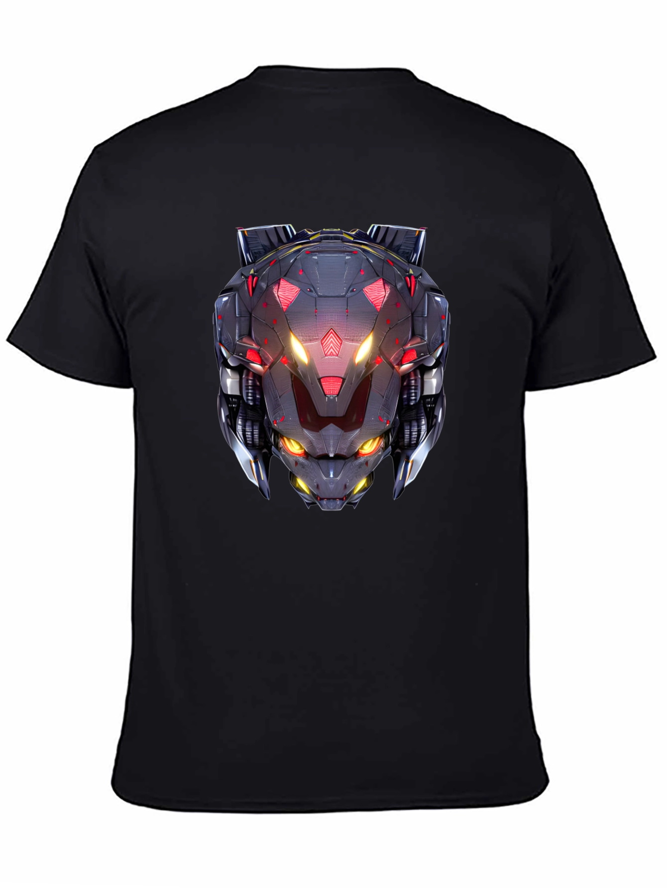 Cyberpunk Robot Head Graphic Black T-Shirt