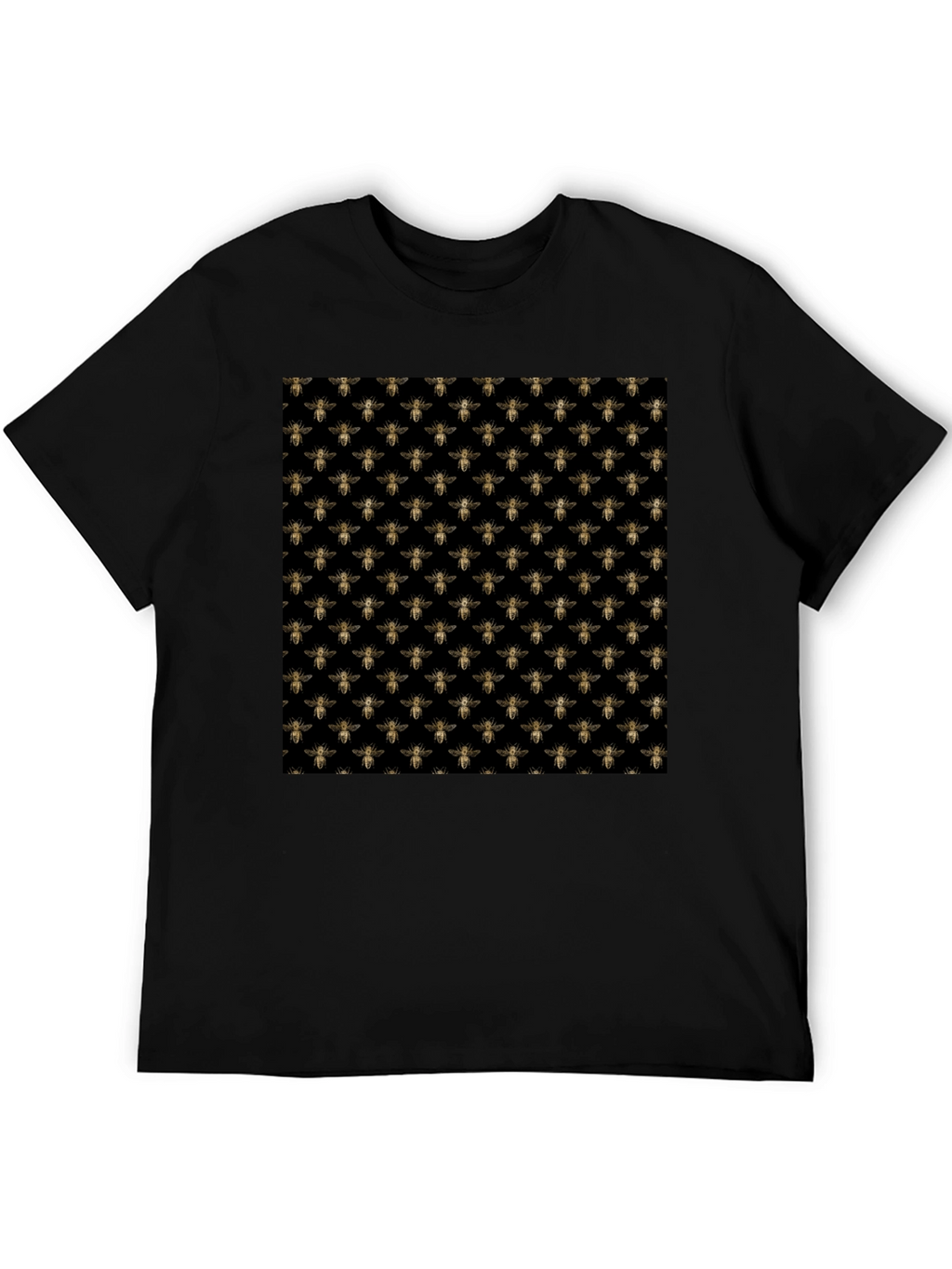 Bee Pattern Black T-Shirt
