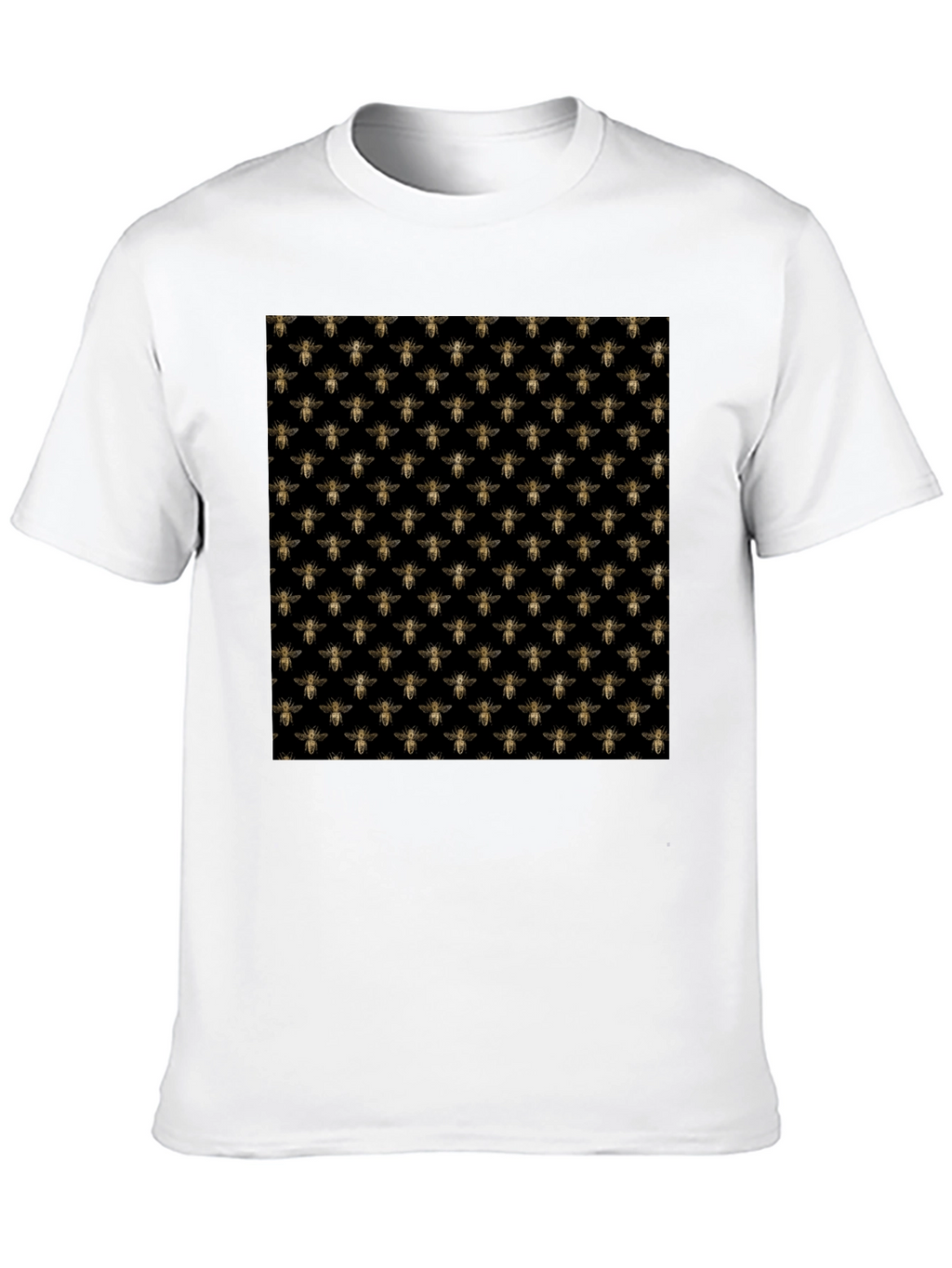 Bee Pattern Black T-Shirt