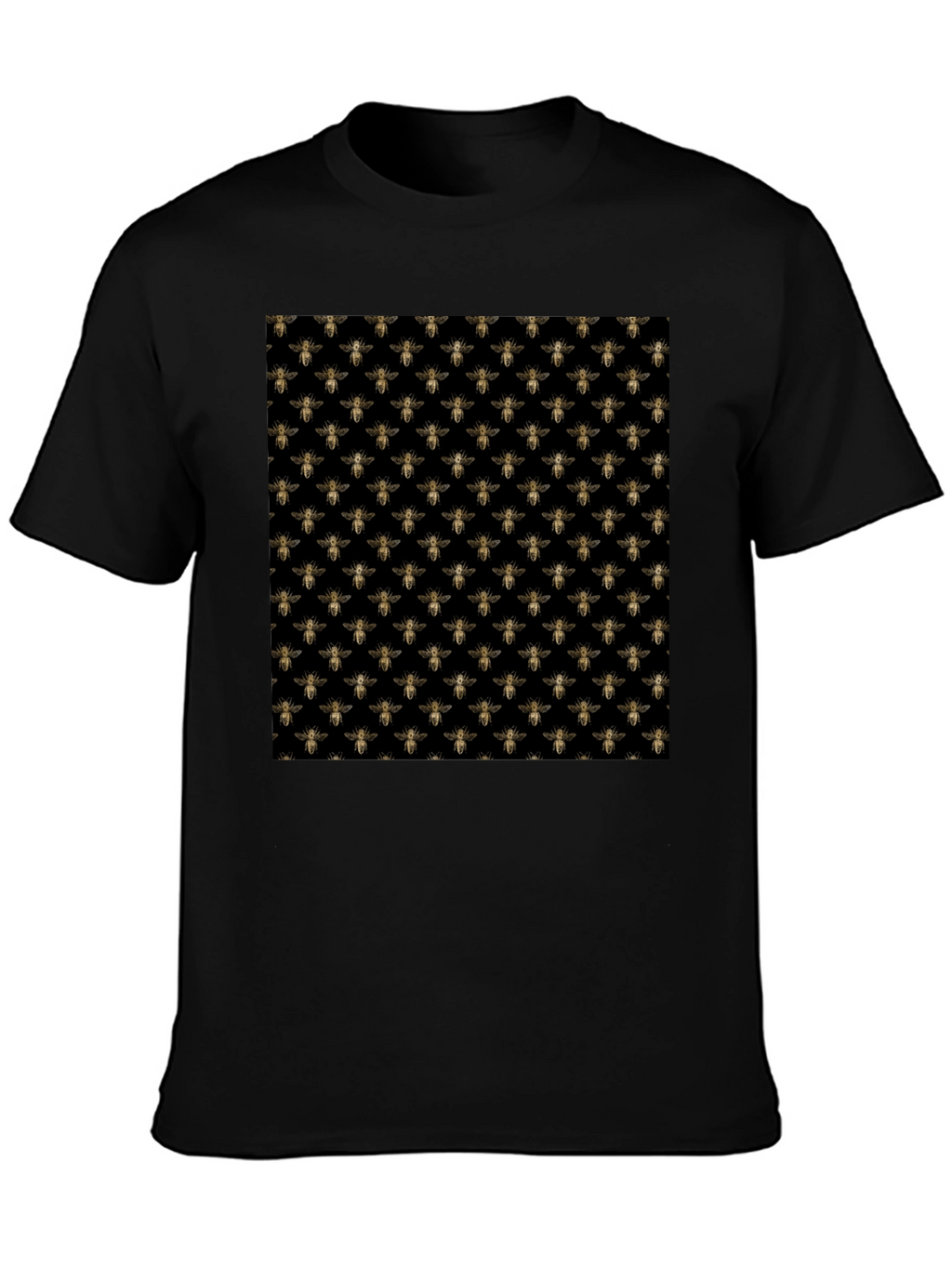 Bee Pattern Black T-Shirt