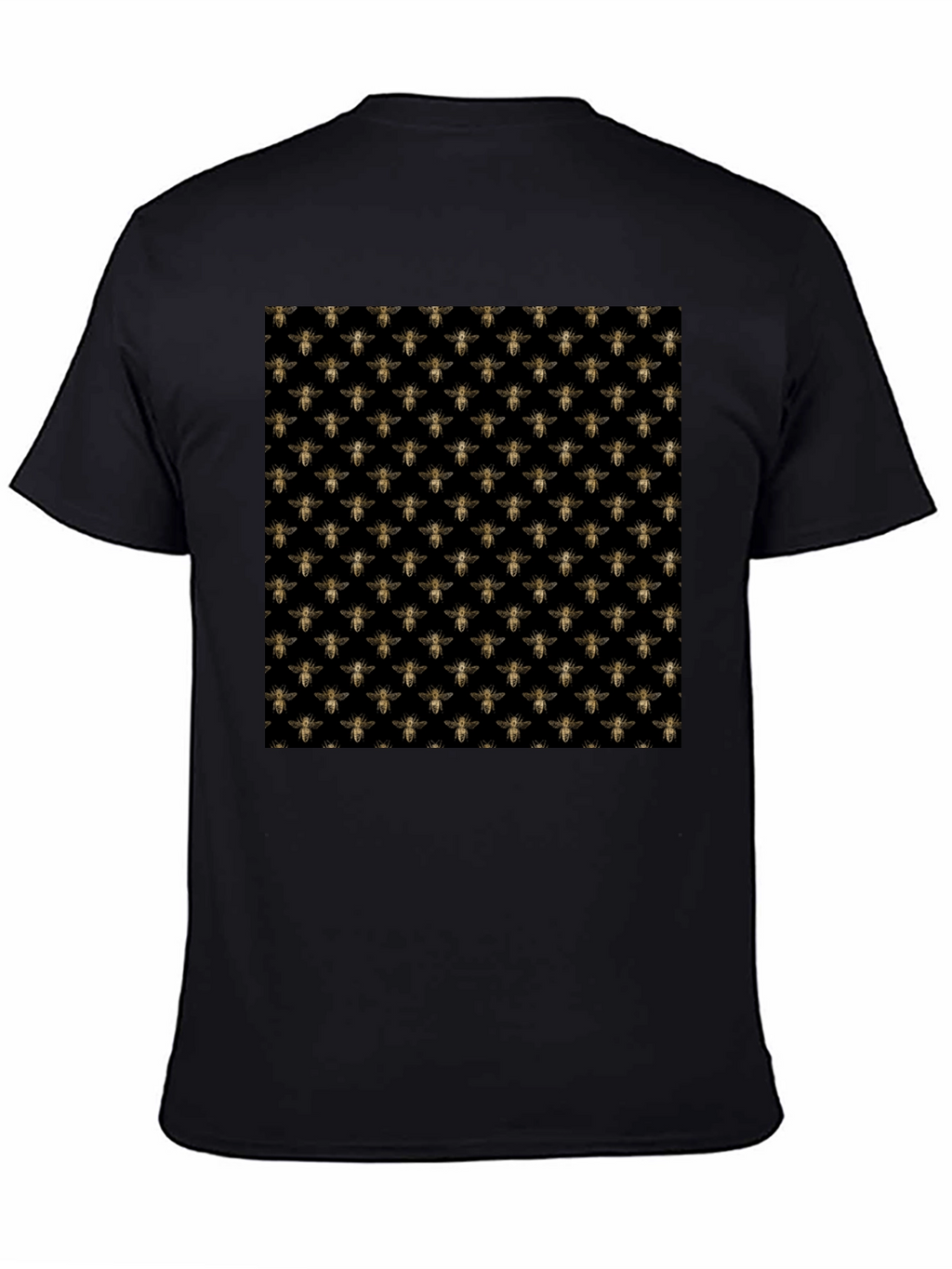 Bee Pattern Black T-Shirt