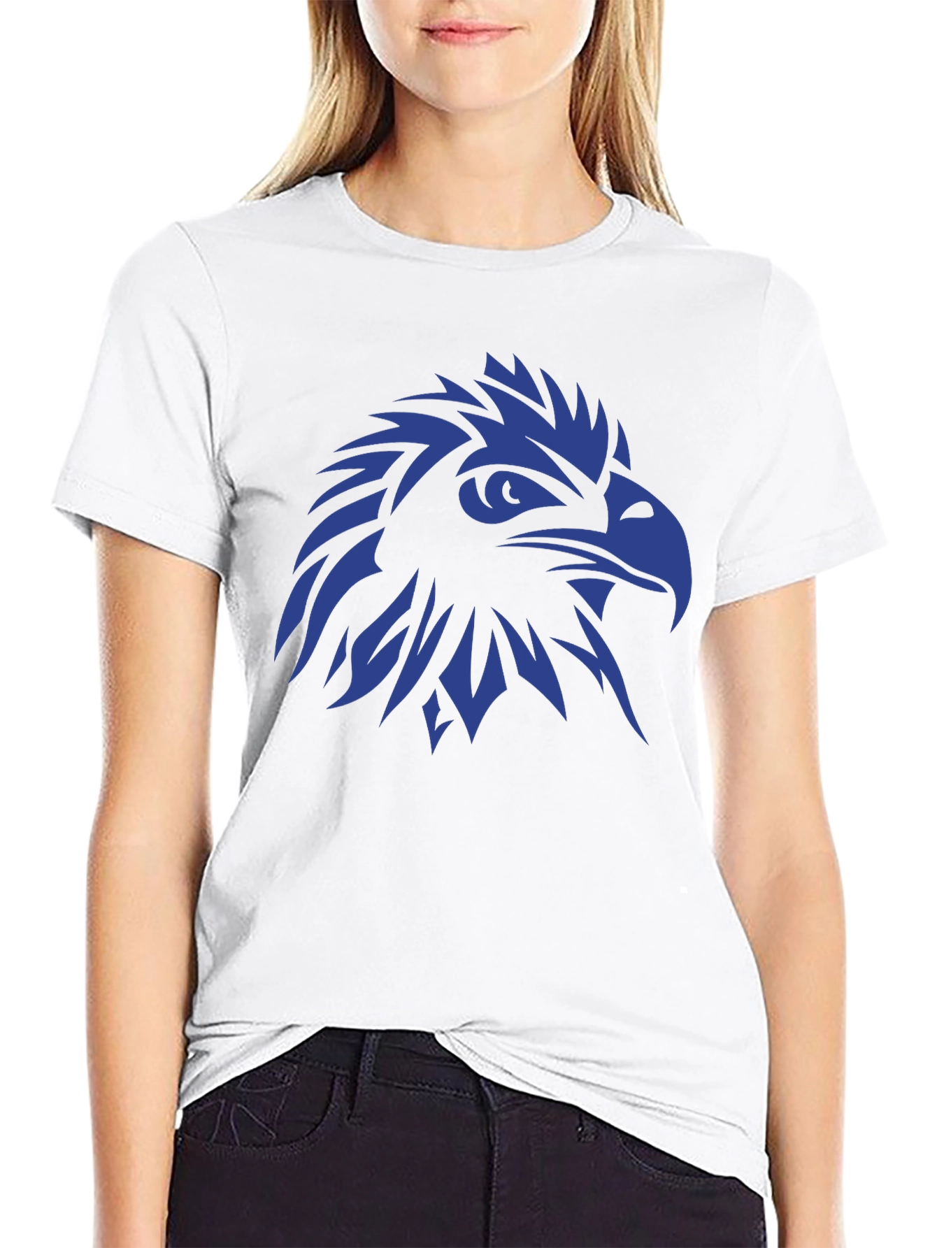 Bold Eagle Graphic Tee - Black Cotton T-Shirt