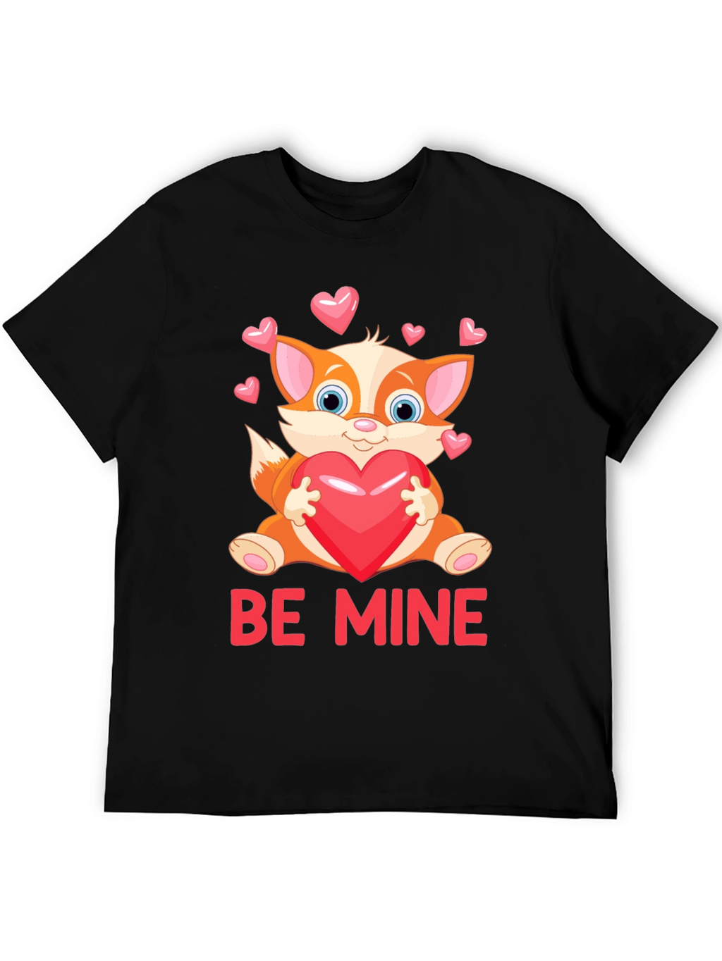 Be Mine Valentines Day Fox Graphic Tee