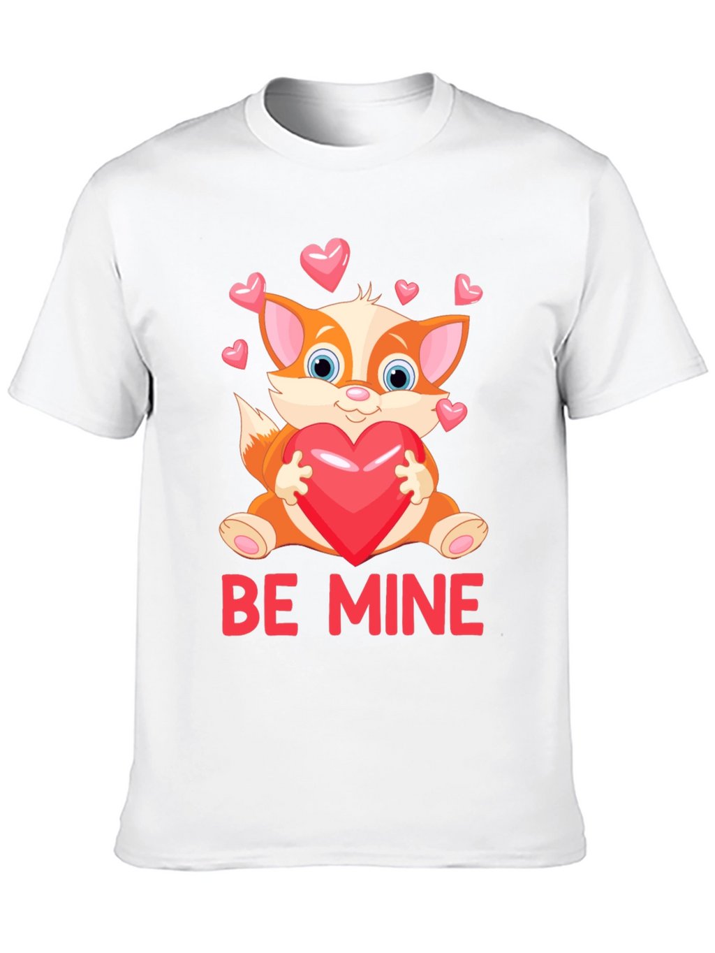 Be Mine Valentines Day Fox Graphic Tee