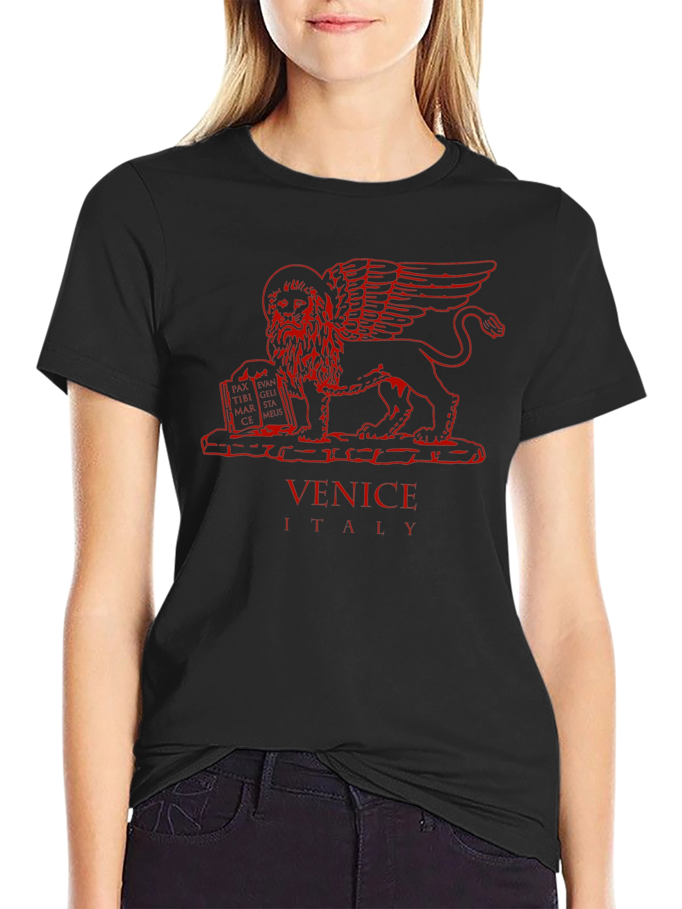 Venice Italy Lion T-Shirt - Short Sleeve Crew Neck