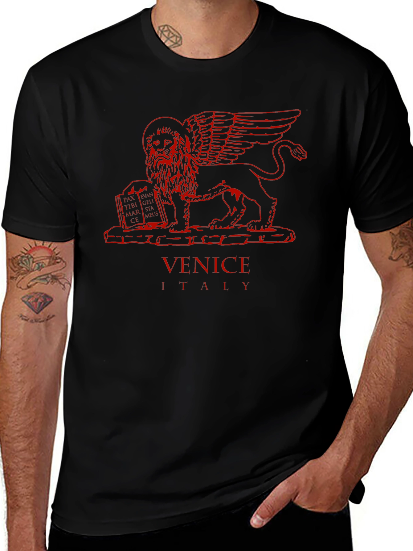 Venice Italy Lion T-Shirt - Short Sleeve Crew Neck