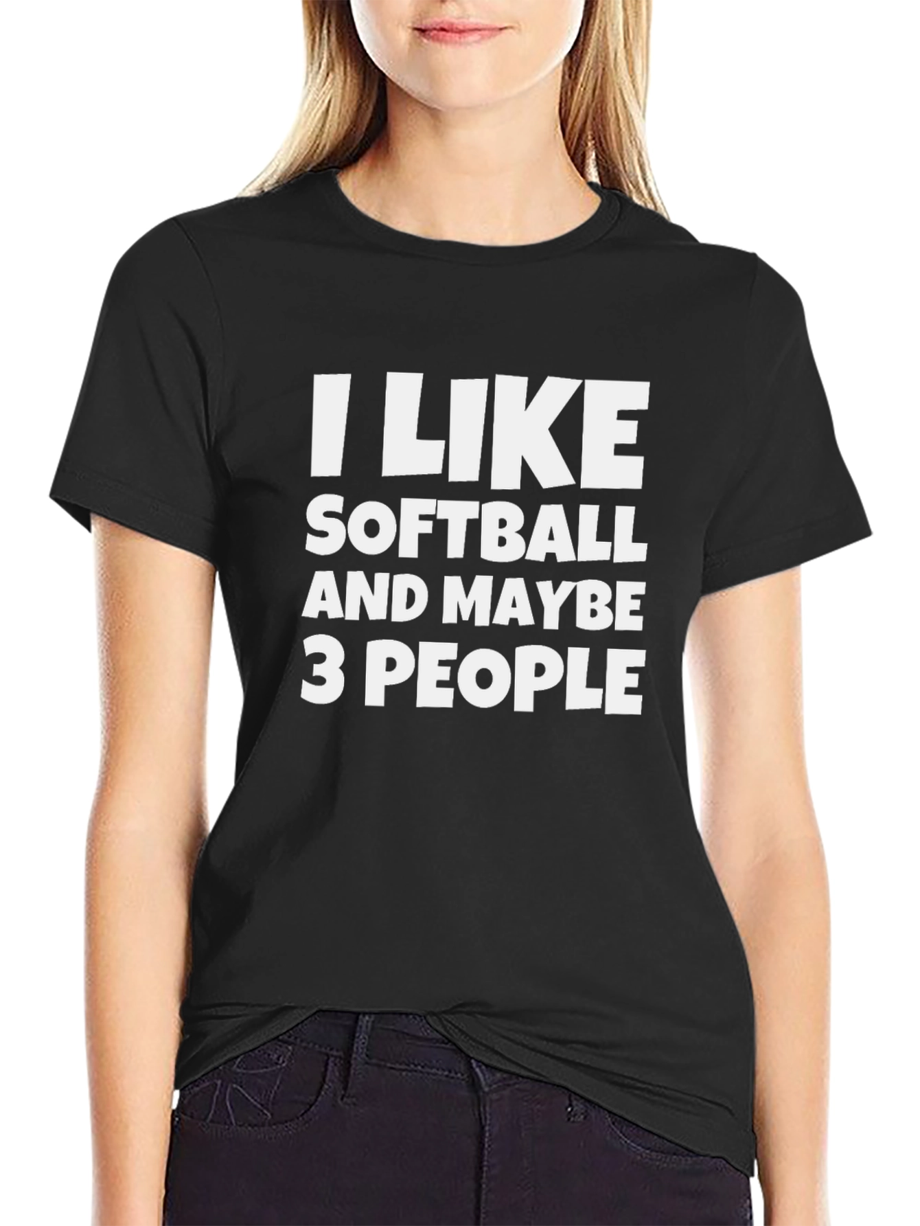 Funny Softball Lover T-Shirt - I Like Softball & Maybe 3 People