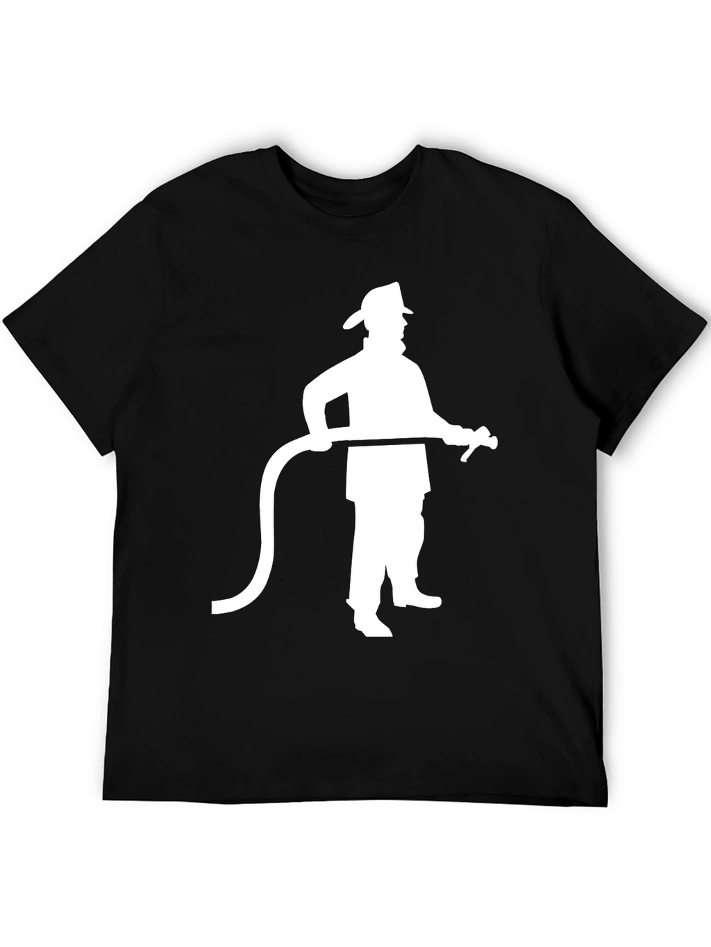 Firefighter Silhouette Black T-Shirt