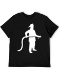 Firefighter Silhouette Black T-Shirt