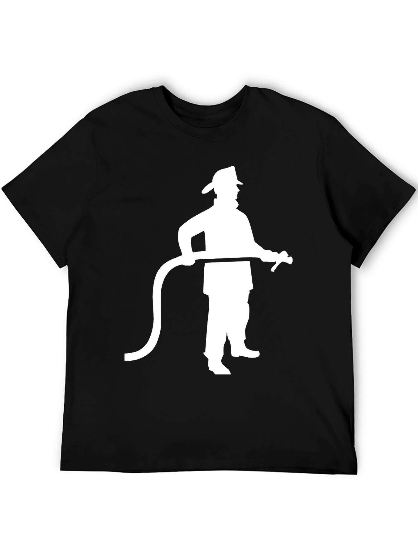 Firefighter Silhouette Black T-Shirt
