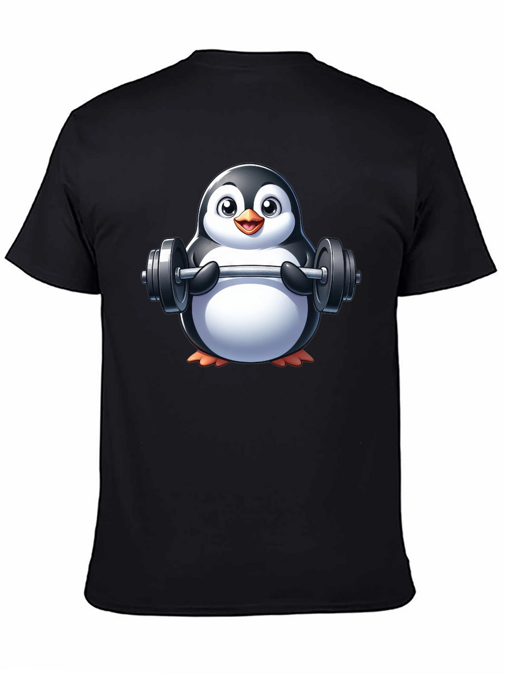 Penguin Lifting Weights Graphic Tee