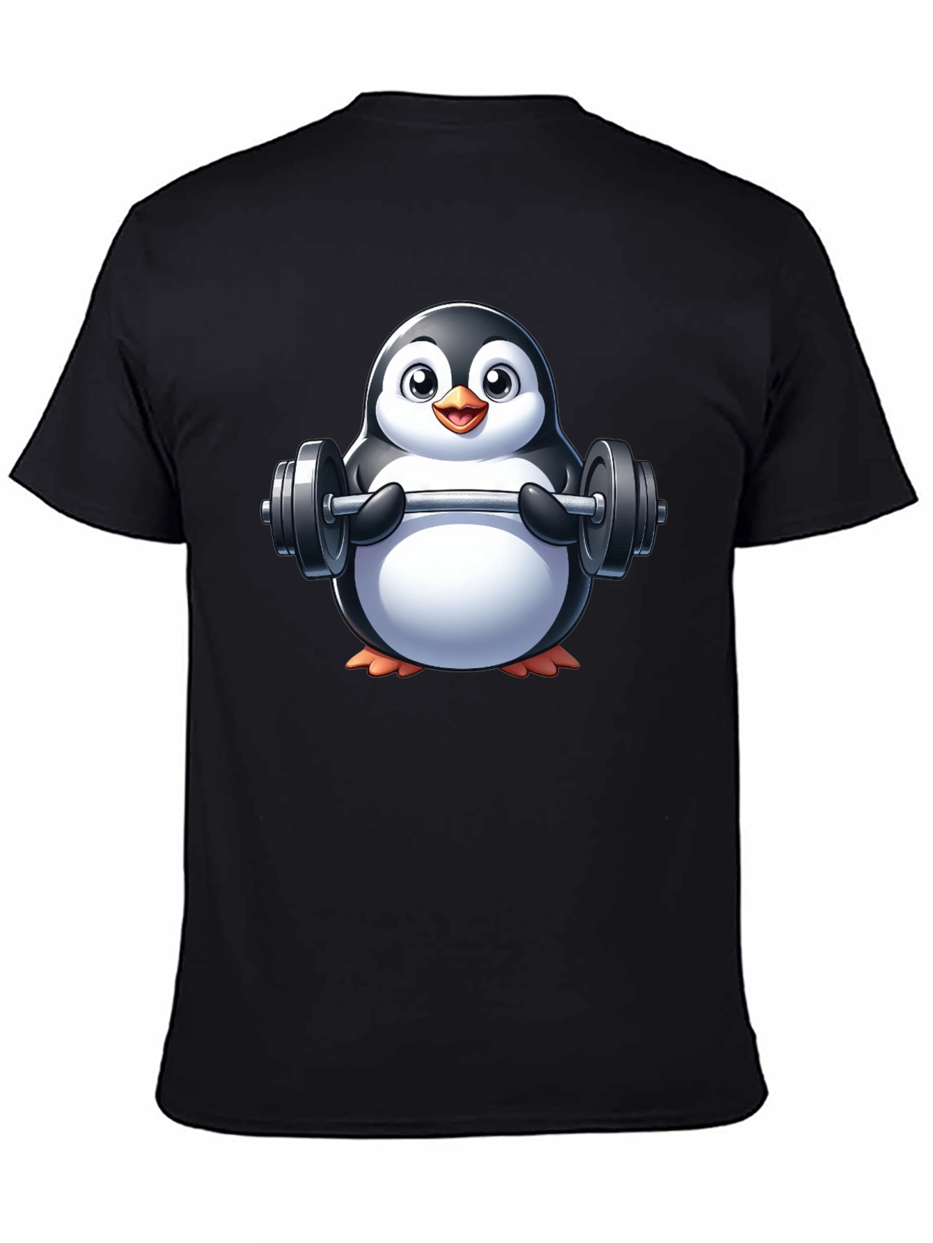 Penguin Lifting Weights Graphic Tee