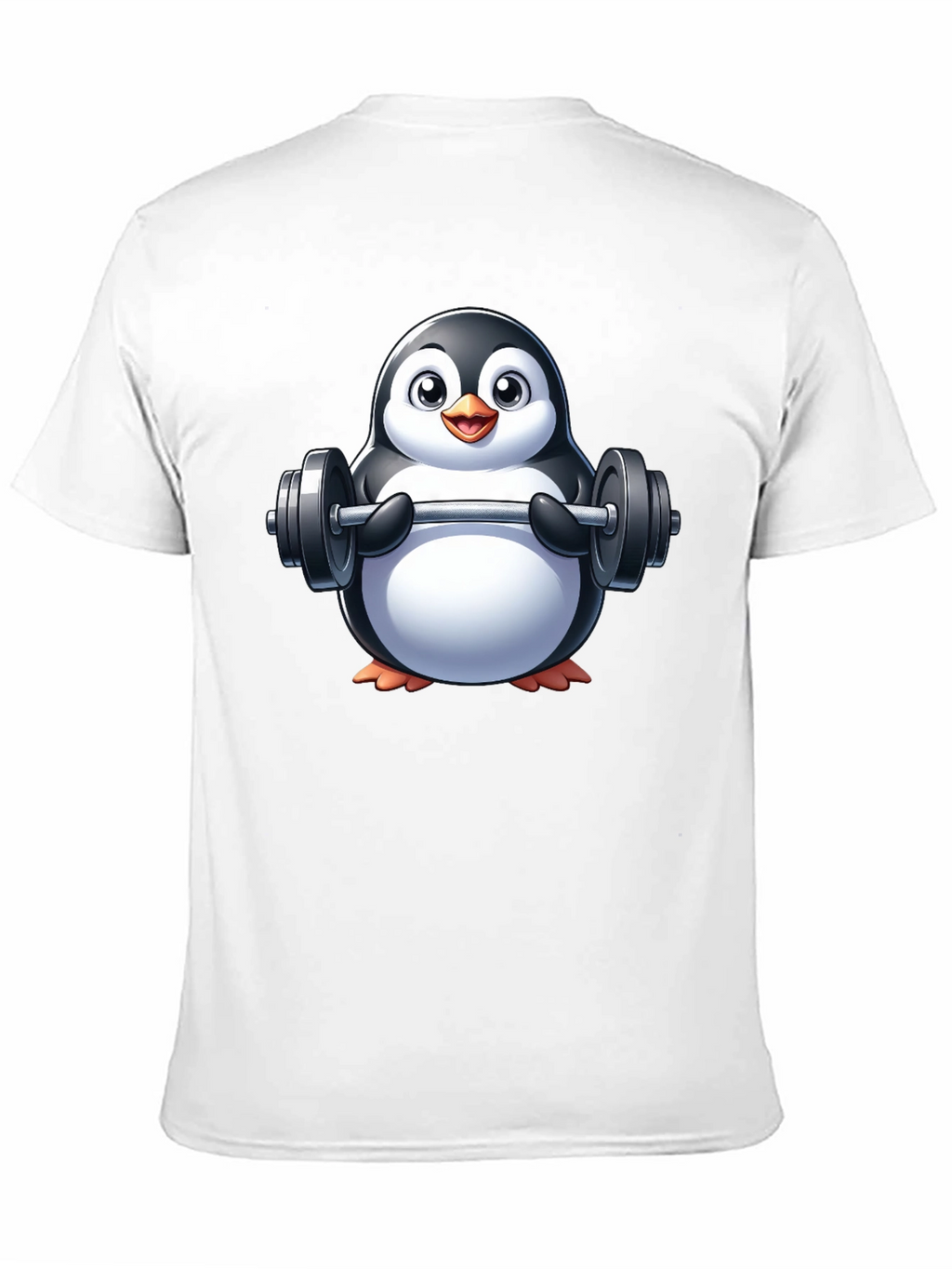 Penguin Lifting Weights Graphic Tee