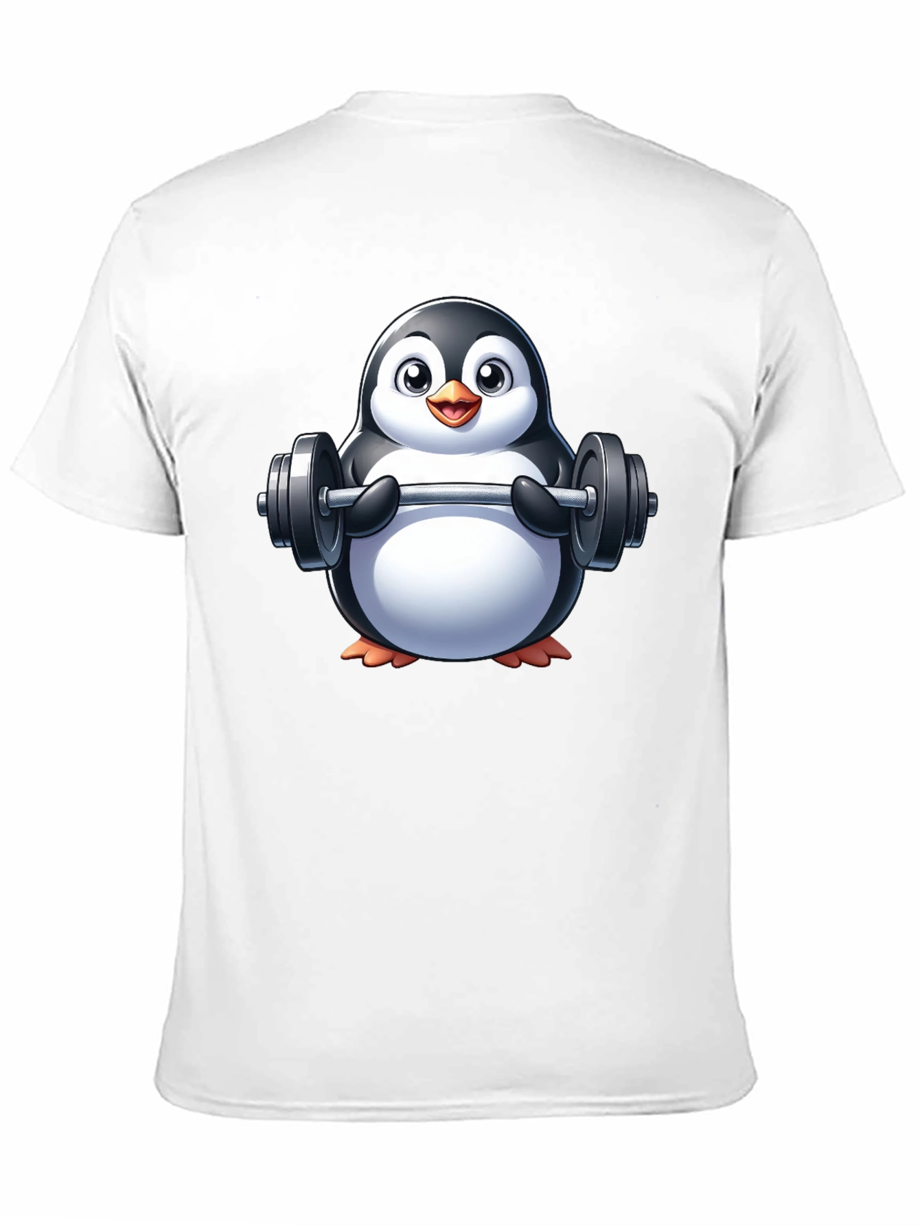 Penguin Lifting Weights Graphic Tee