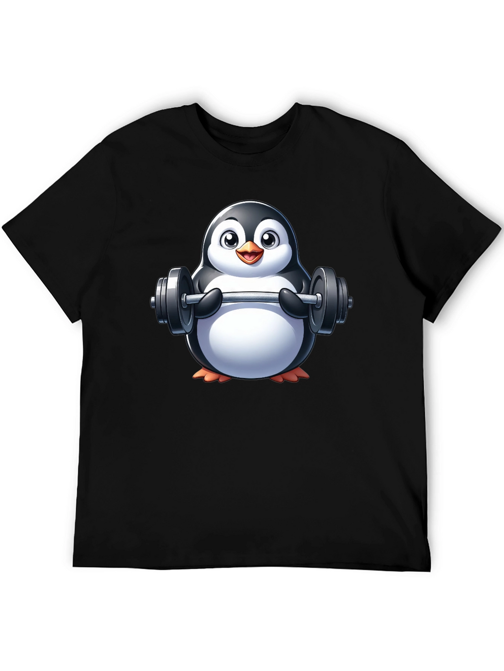 Penguin Lifting Weights Graphic Tee
