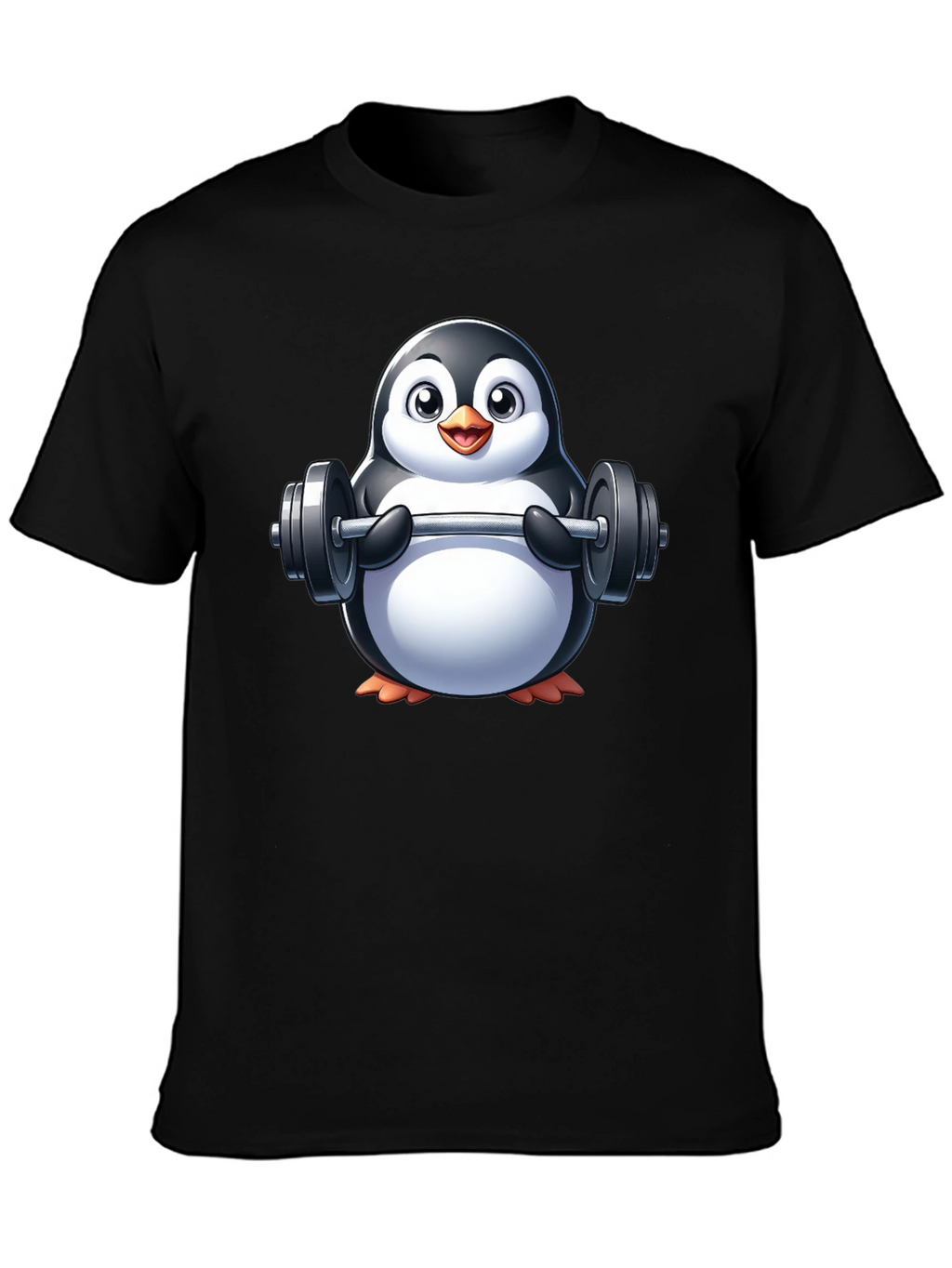 Penguin Lifting Weights Graphic Tee