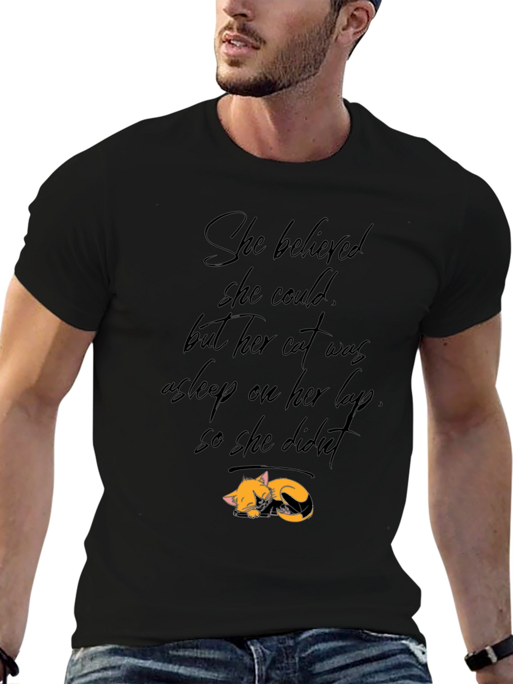 Cat Lover Tee: She Believed But Cat