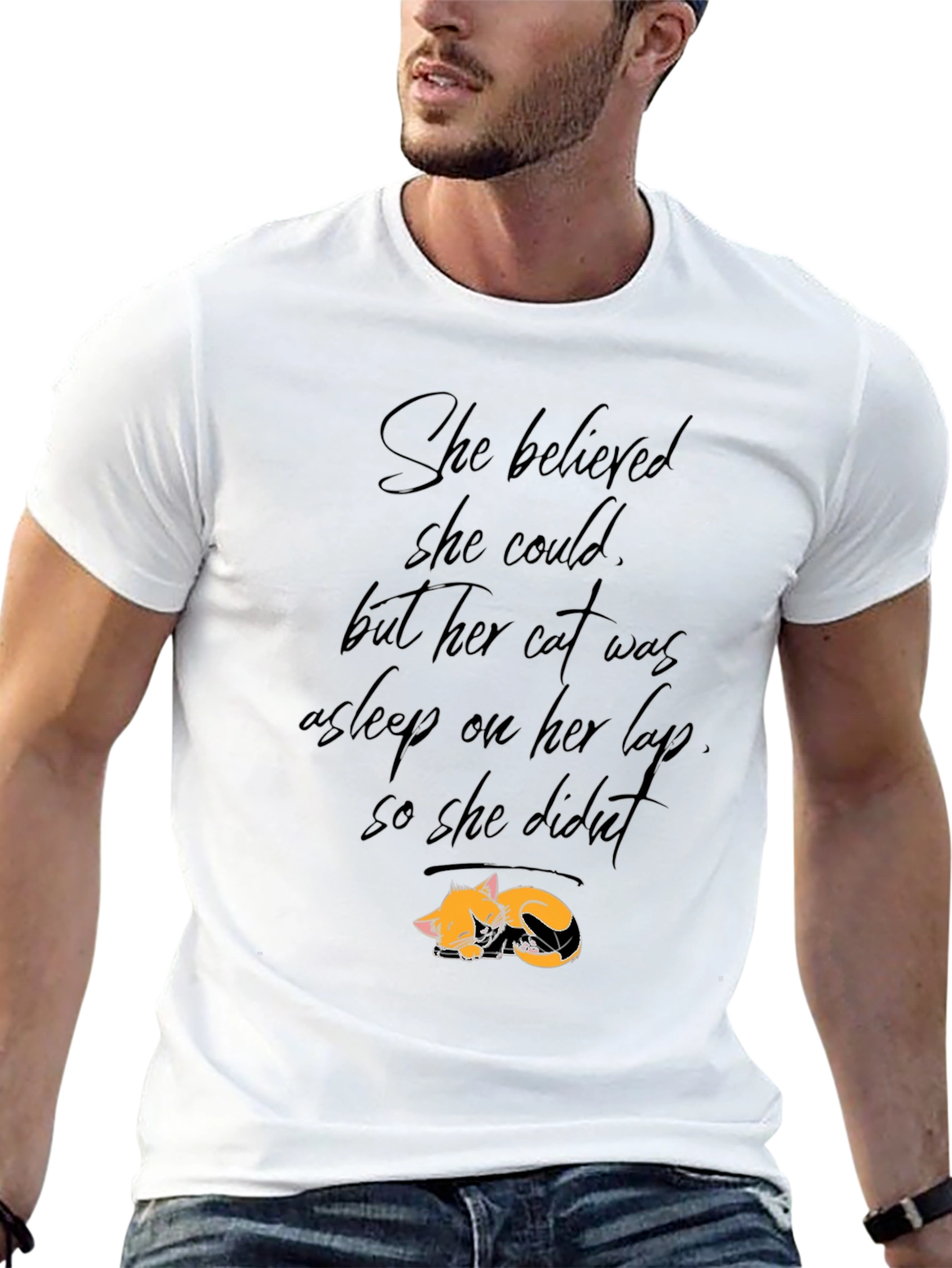 Cat Lover Tee: She Believed But Cat