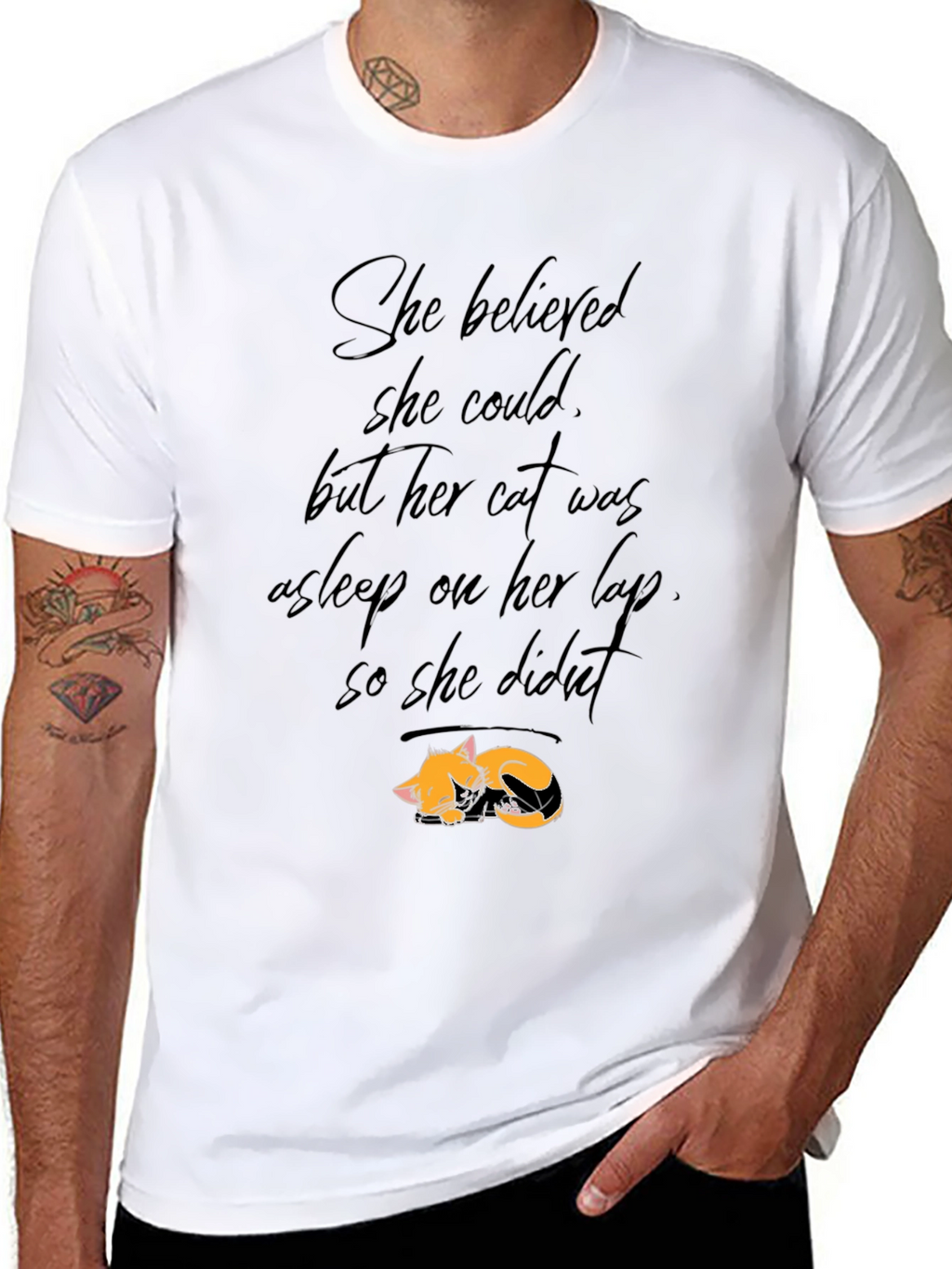 Cat Lover Tee: She Believed But Cat