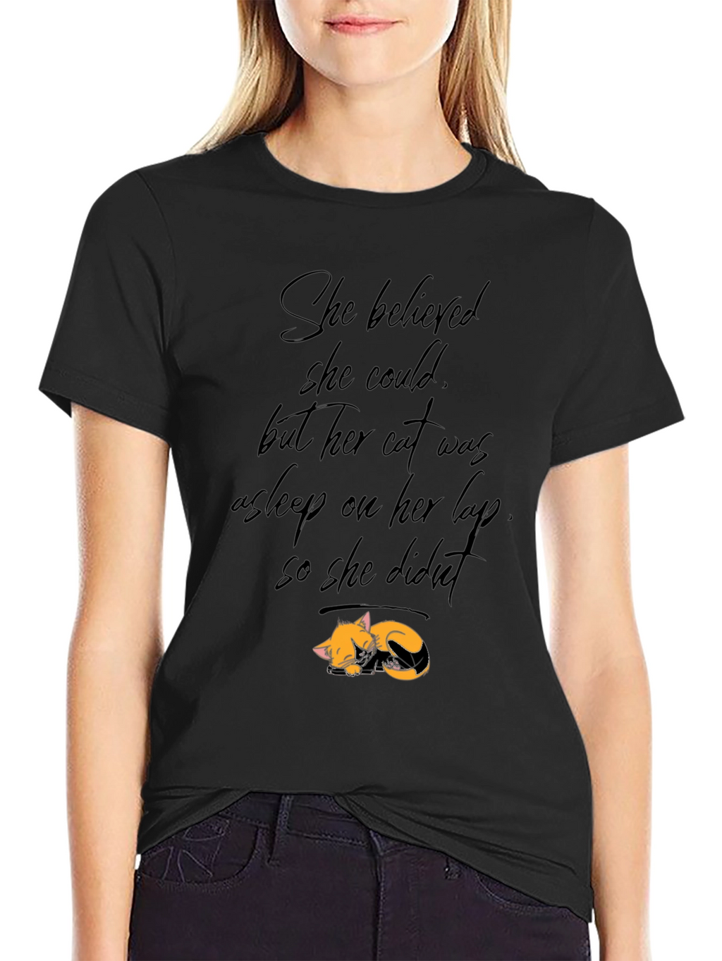 Cat Lover Tee: She Believed But Cat