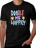 Doodle Me Happily Graphic T-Shirt