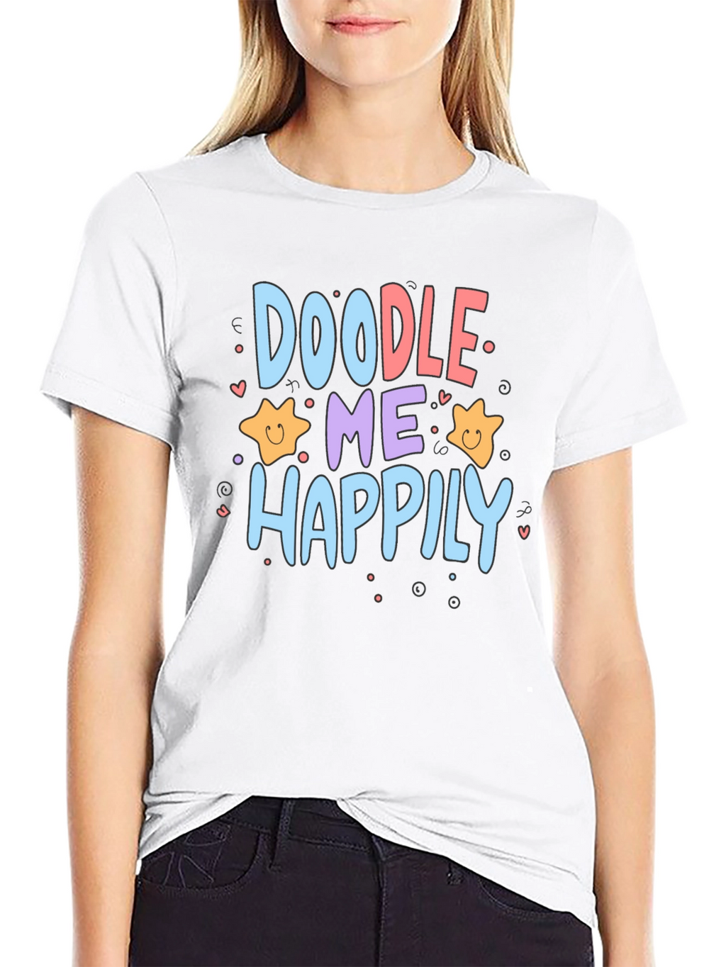 Doodle Me Happily Graphic T-Shirt