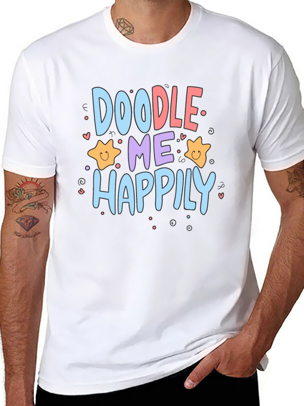 Doodle Me Happily Graphic T-Shirt