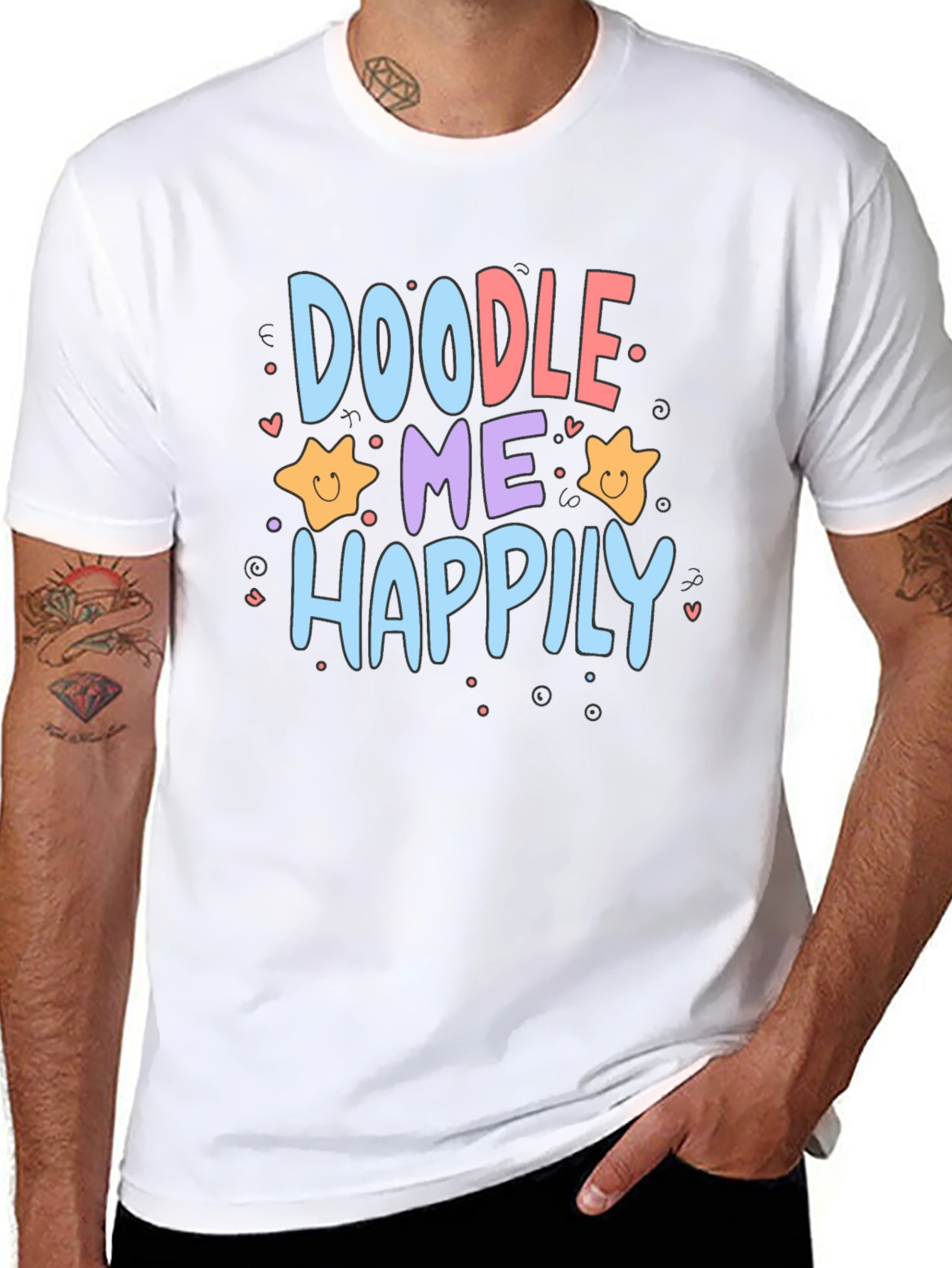 Doodle Me Happily Graphic T-Shirt
