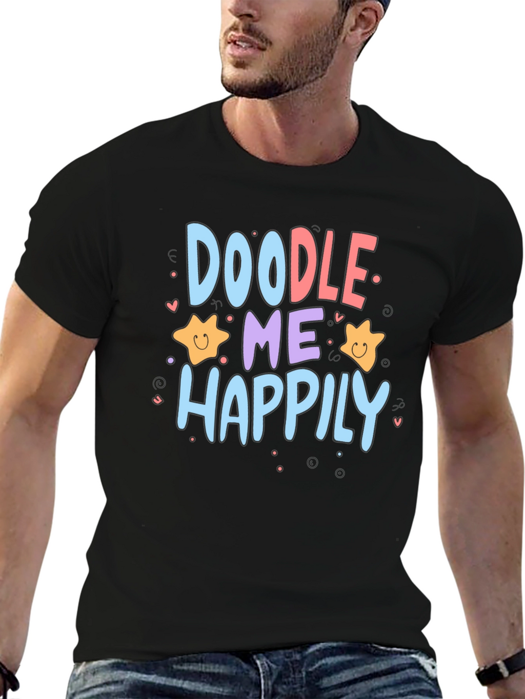 Doodle Me Happily Graphic T-Shirt