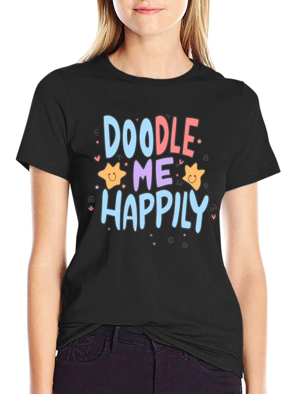 Doodle Me Happily Graphic T-Shirt