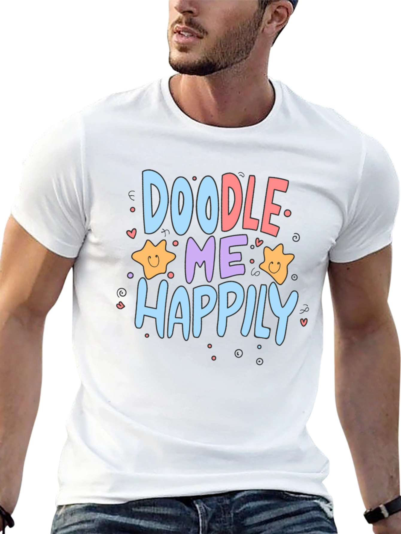 Doodle Me Happily Graphic T-Shirt