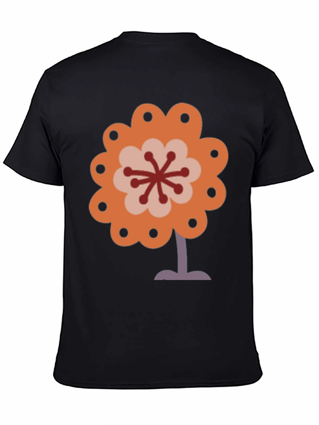 Retro Flower Power Graphic Tee - Black
