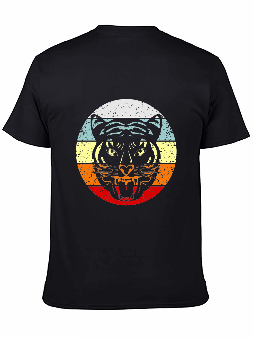 Retro Tiger Graphic Black T-Shirt