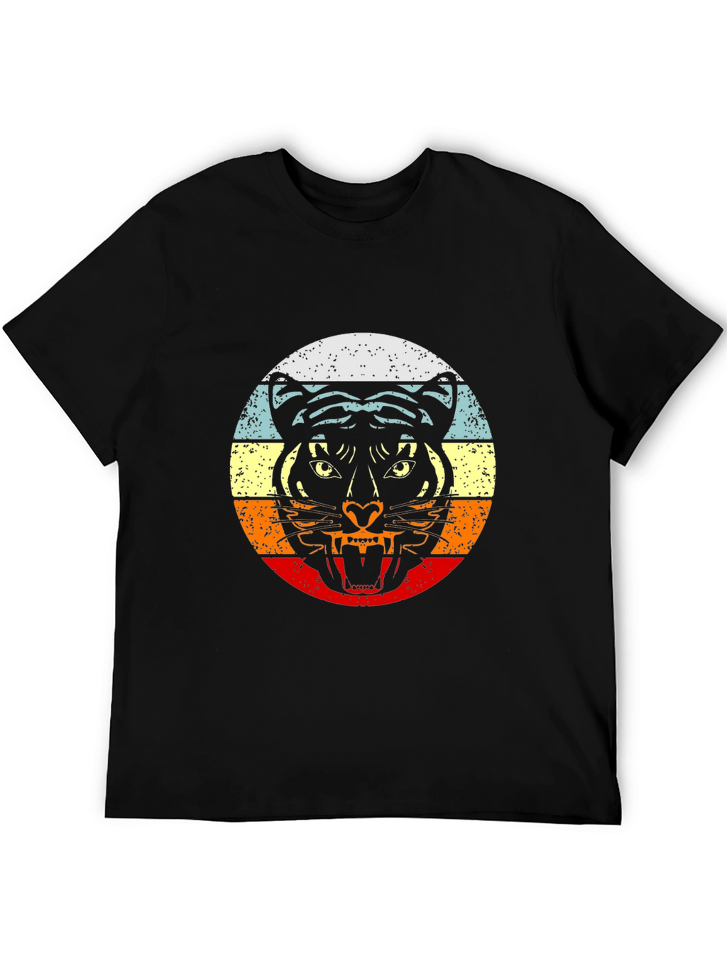Retro Tiger Graphic Black T-Shirt