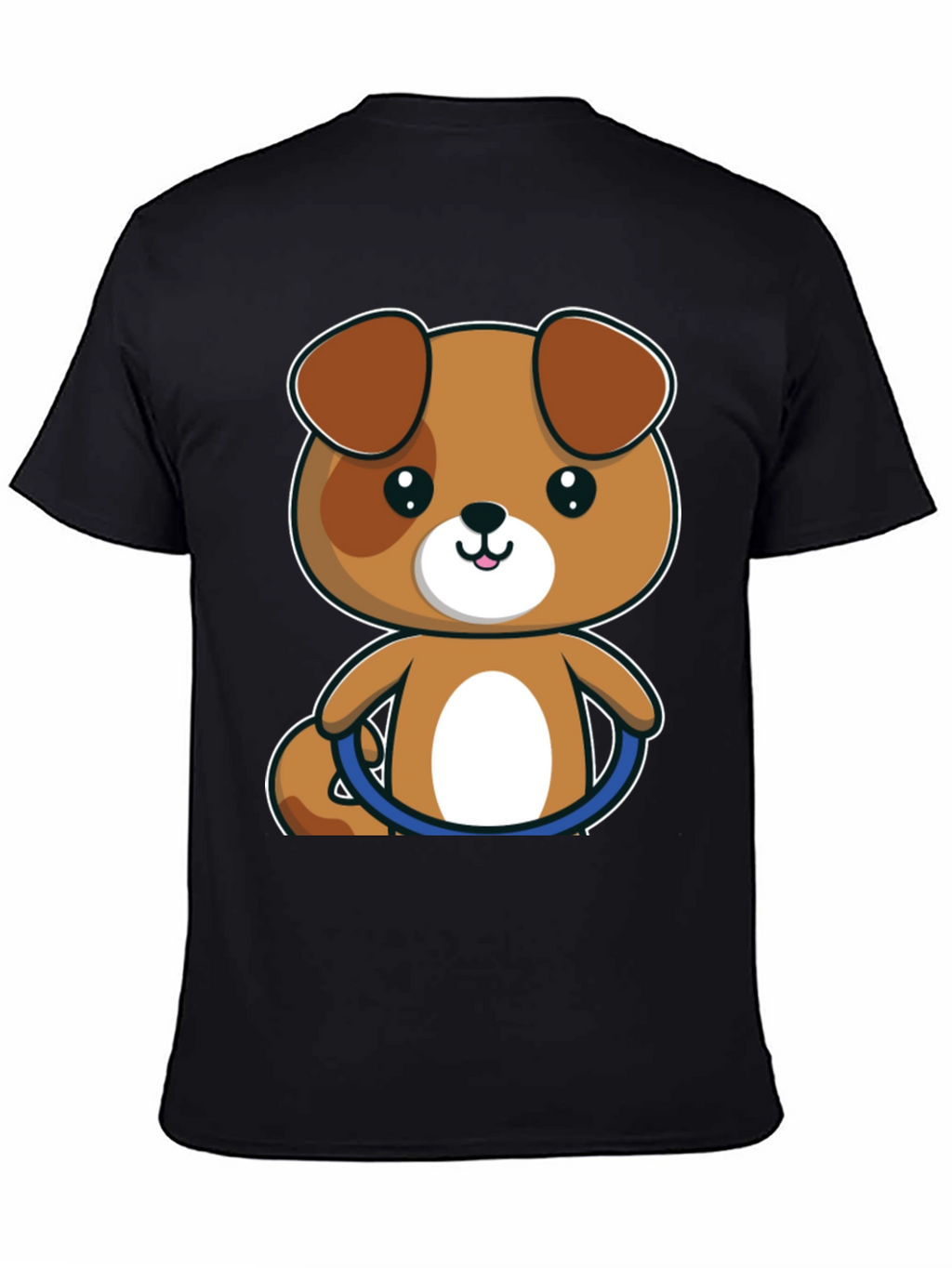 Cute Cartoon Puppy T-Shirt - Black