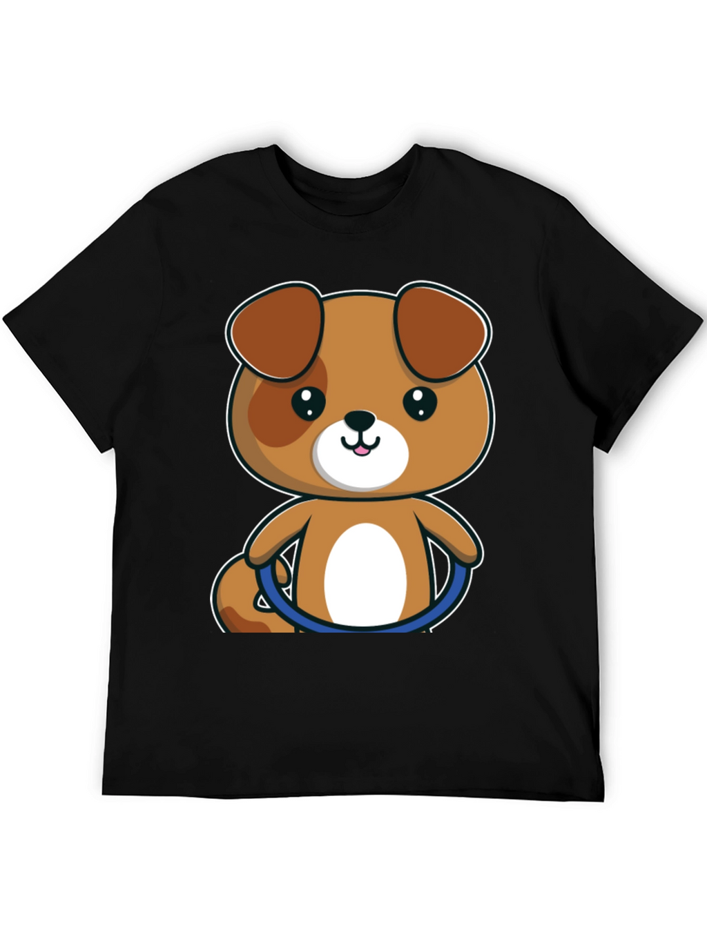 Cute Cartoon Puppy T-Shirt - Black