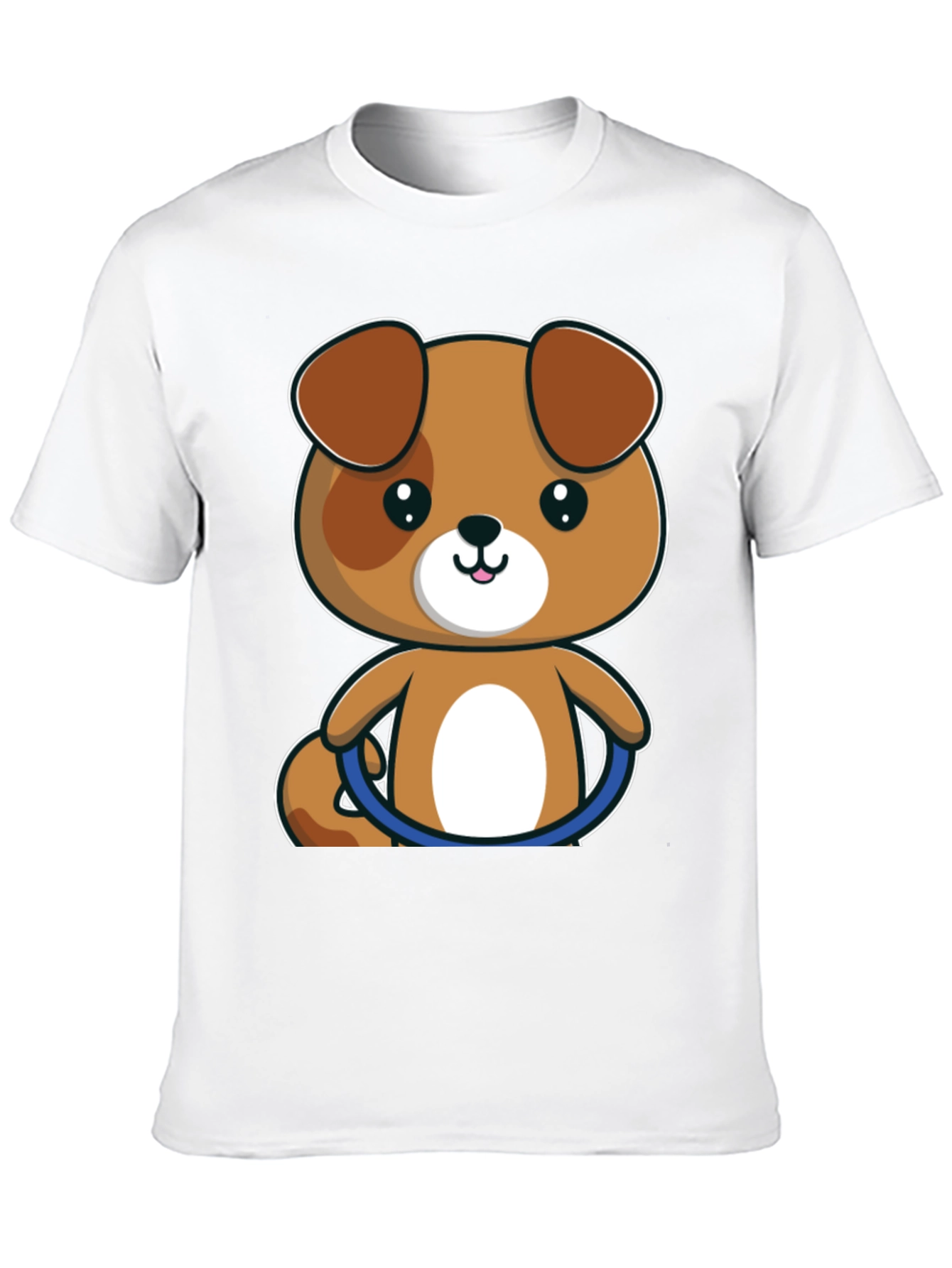 Cute Cartoon Puppy T-Shirt - Black