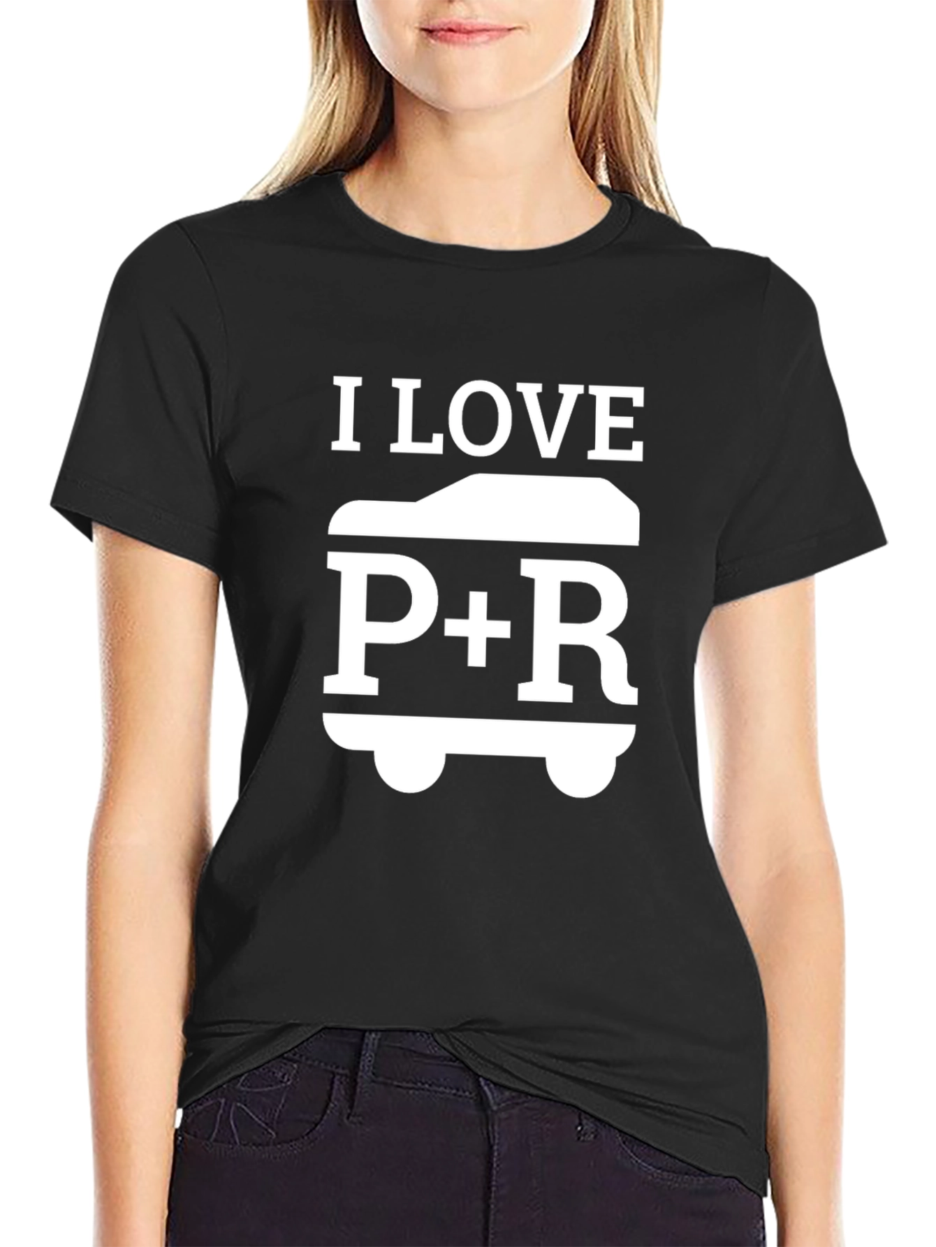 I Love P+R Car T-Shirt - Black