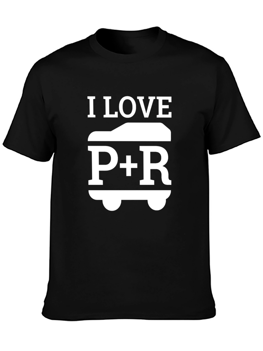 I Love P+R Car T-Shirt - Black
