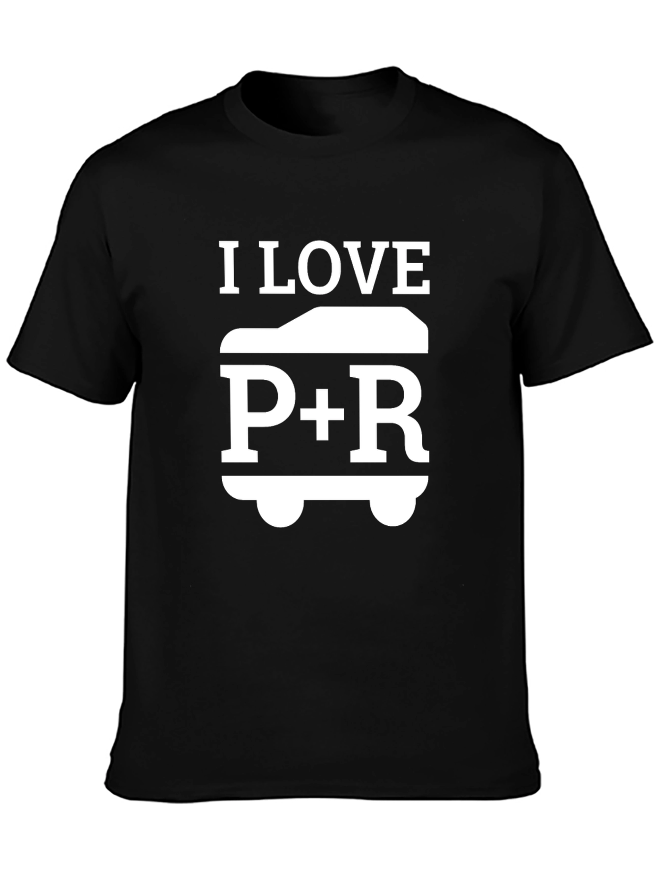 I Love P+R Car T-Shirt - Black